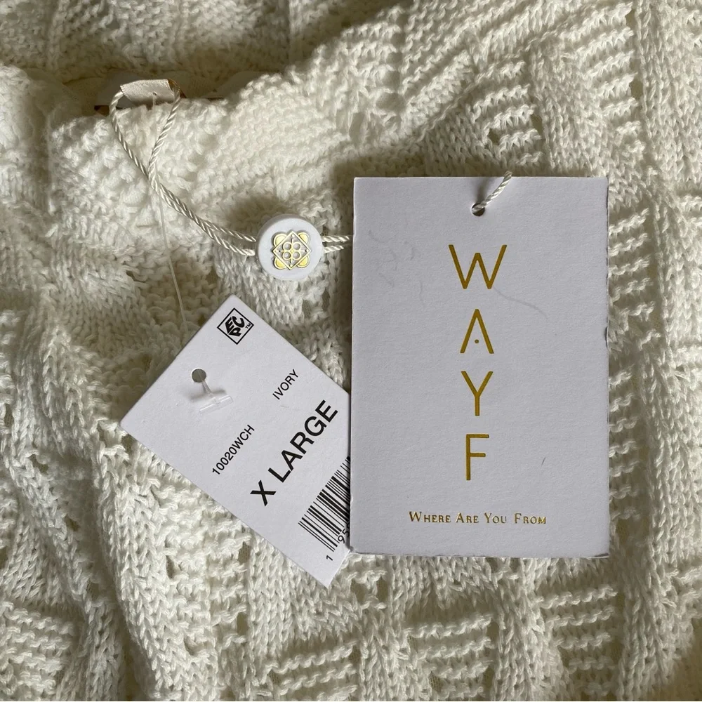 Wayf Crochet Pants Cream/White -‎ Size XL NWT